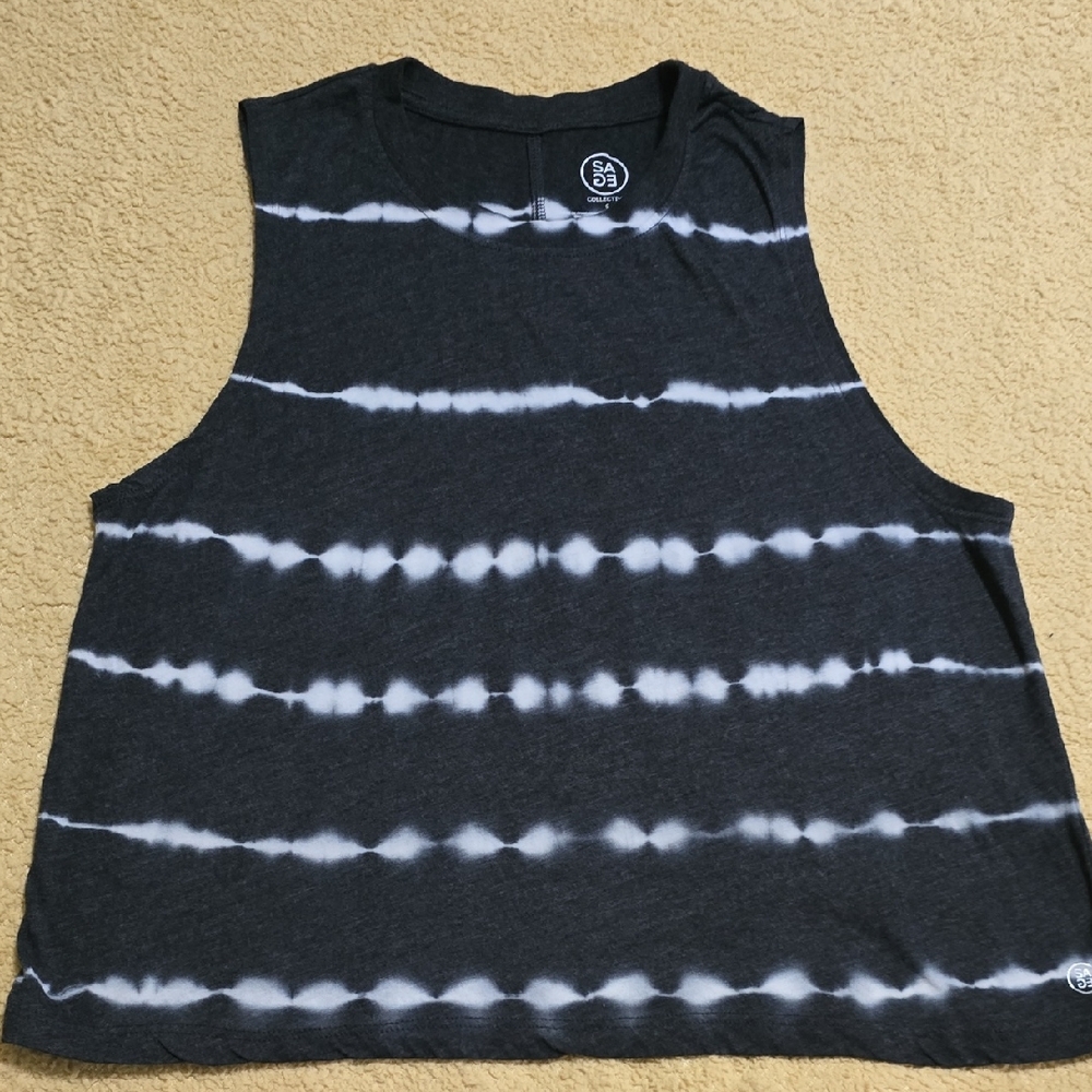 Sage Boxy Blue and Black Muscle Tee